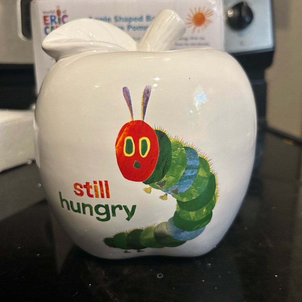The Very Hungry Caterpillar 'Still Hungry' Ceramic Apple Bank - White